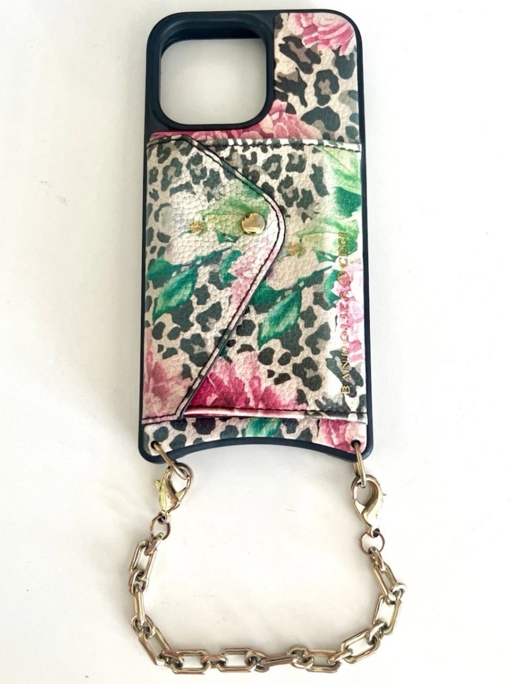 Bandolier Valentina Floral Ceci Cheetah Gold W/Wristlet For iPhone 15 ProMax